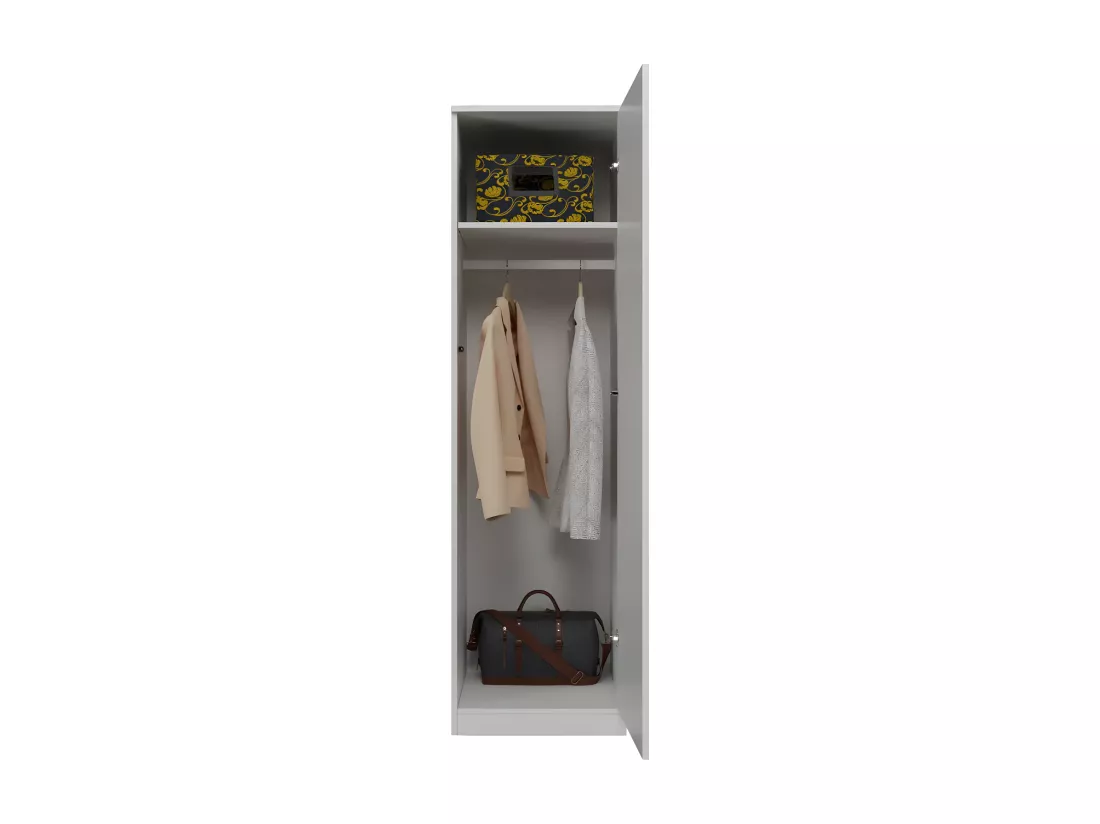 ESME - Armoire simple style scandinave chambre à coucher - 50x50x180 - 1 porte - Dressing