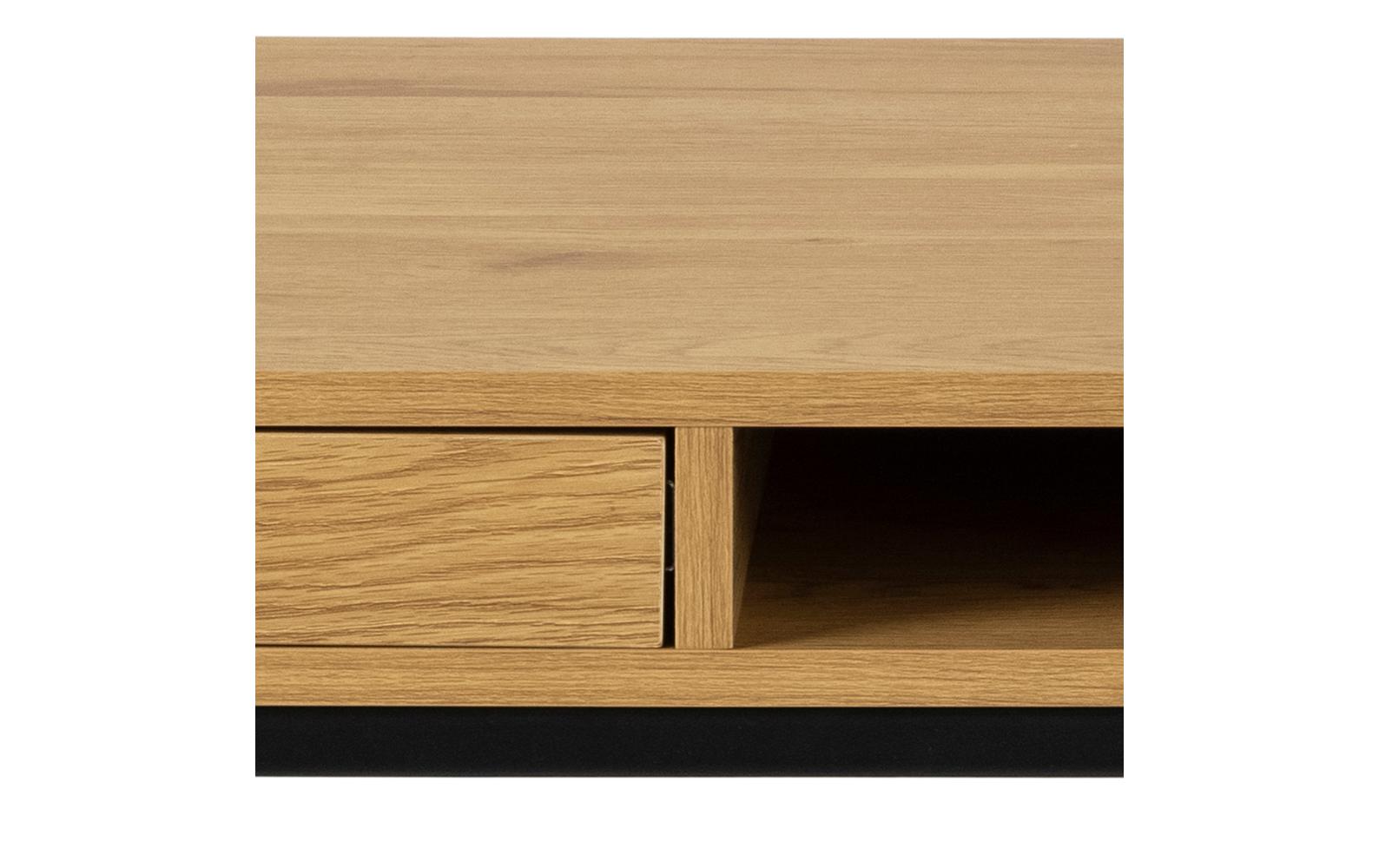 Tisch Seaford, Schwarz matt / Wildeiche matt<br>Bürotisch im modernen Industriestil