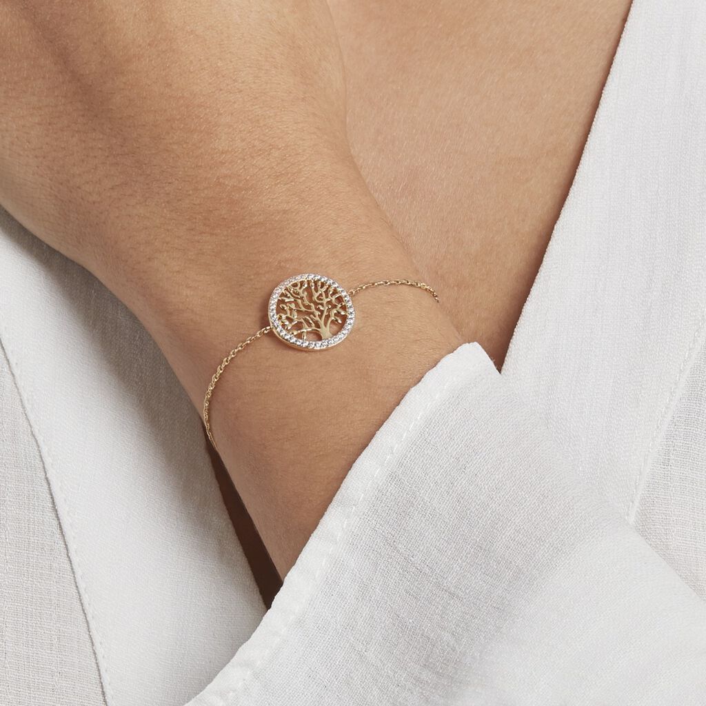 Bracelet Theolina Plaqué Or Jaune Oxyde De Zirconium