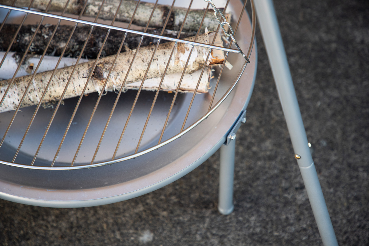Vuurschaal driepoot Arne - met barbecue Zilver