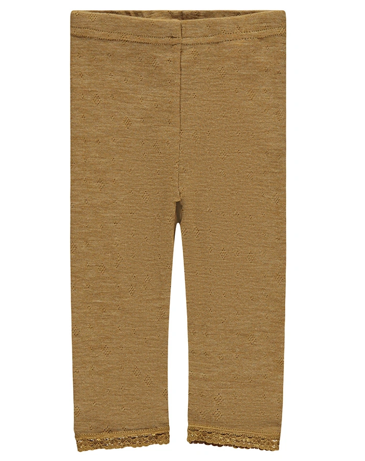Woll-Leggings NBFWANG lang in braun melange