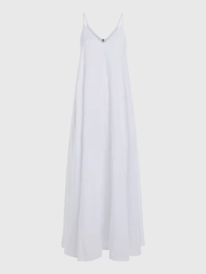 Vestido longo de linho com modelagem solta