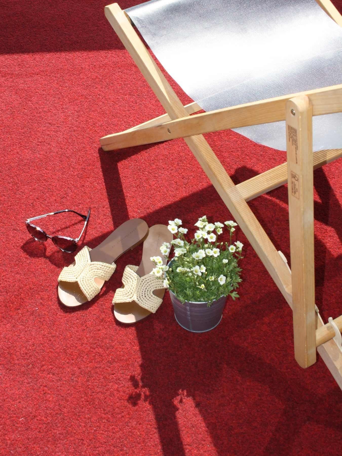 Primaflor-Ideen in Textil Kunstrasen »GREEN, Made in Netherlands« rechteckig 7,5 mm Höhe Rasenteppich, rot, mit Noppen, witterungsbeständig & wasserfest