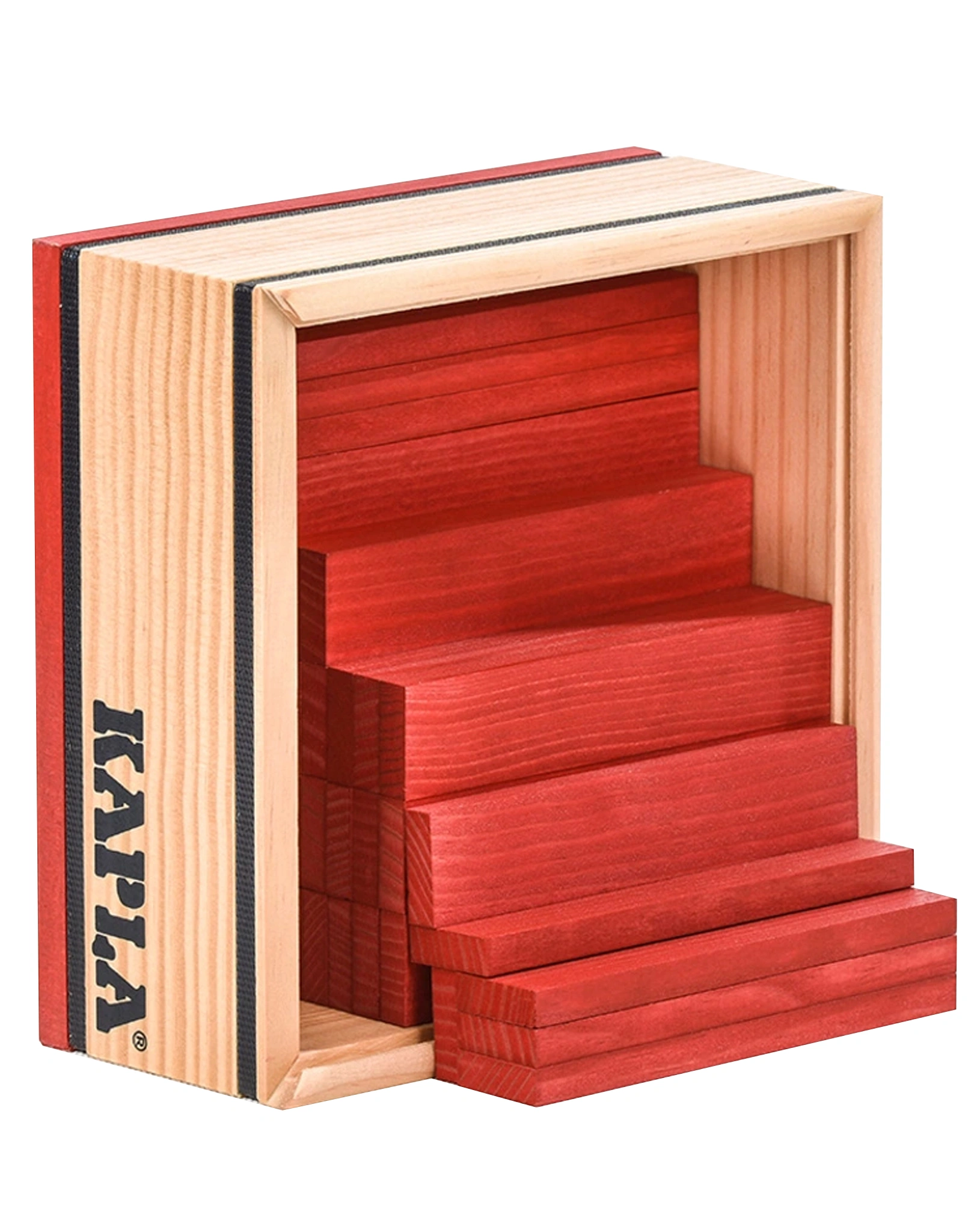 Holzbauplättchen QUADRATE 40-teilig in rot