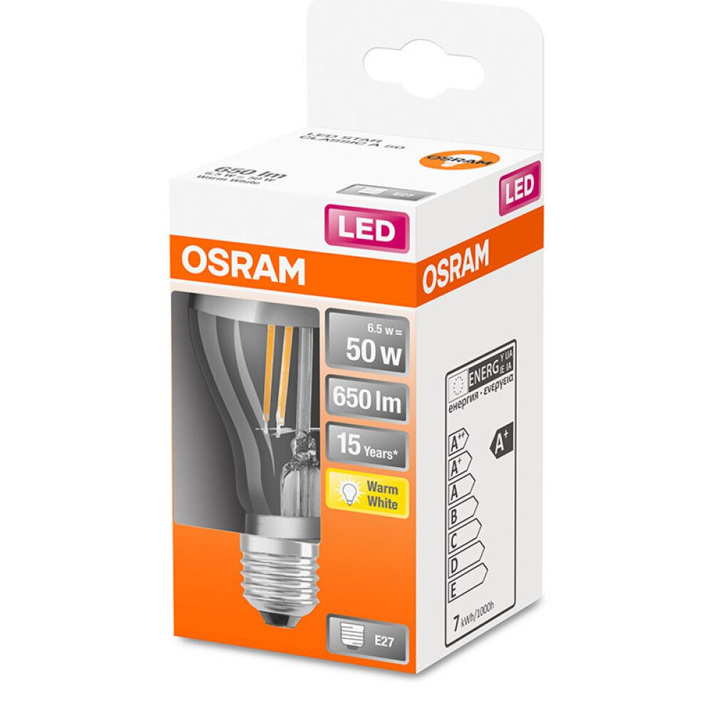 LYSPÆRE OSRAM LED MIRROR SILVER 50 E27 6,5W