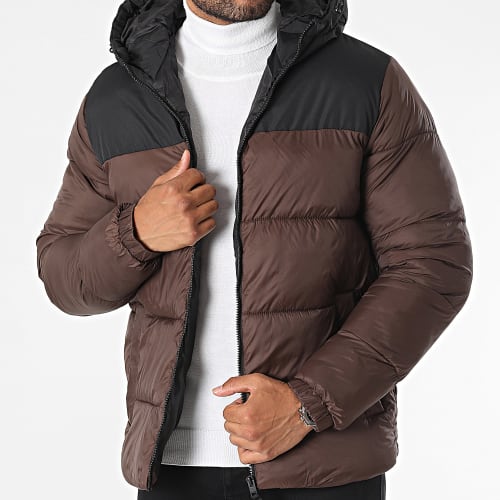 Doudoune Capuche Toby Marron Noir