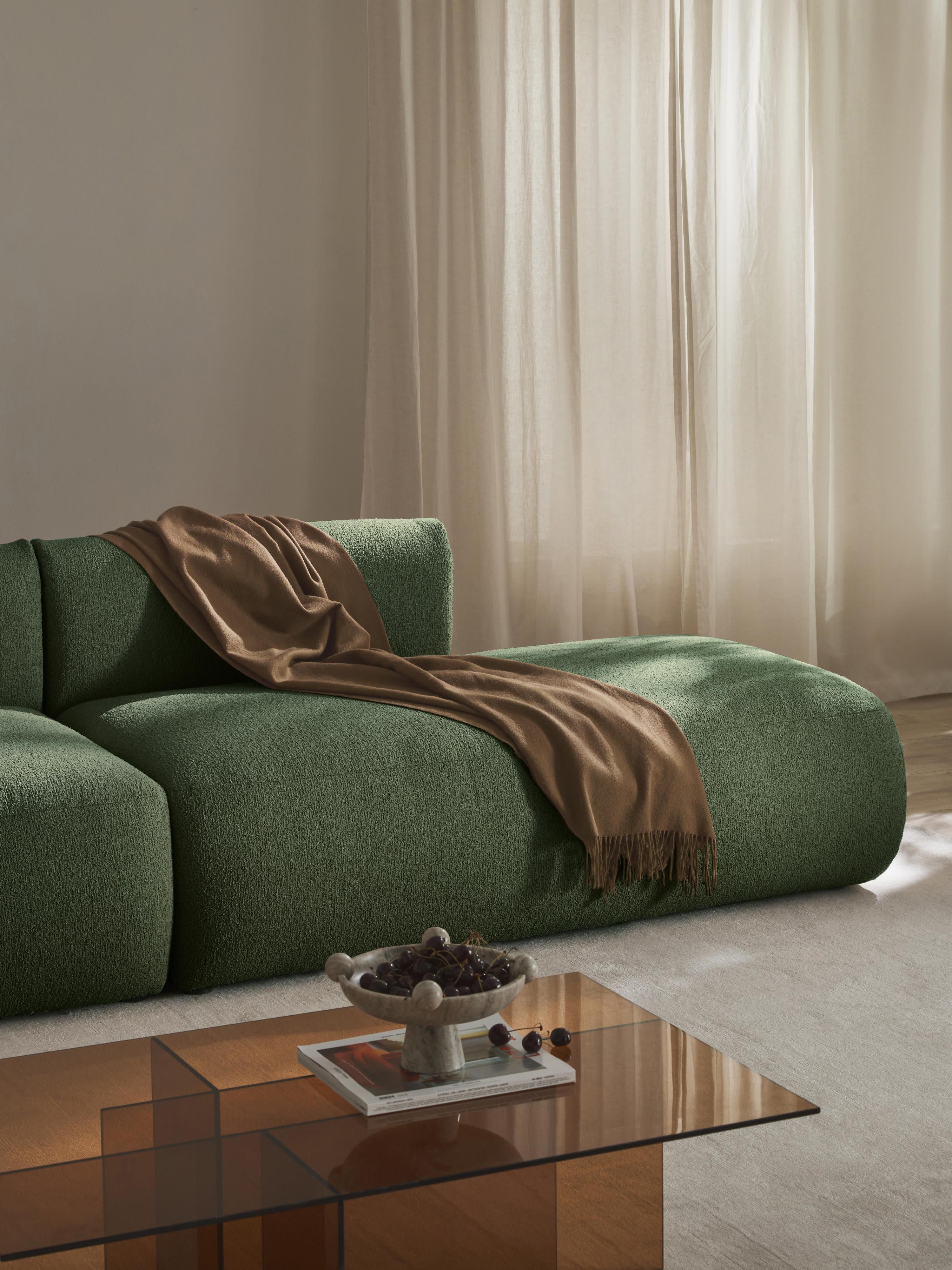 Modulaire XL chaise longue Sofia van bouclé stof