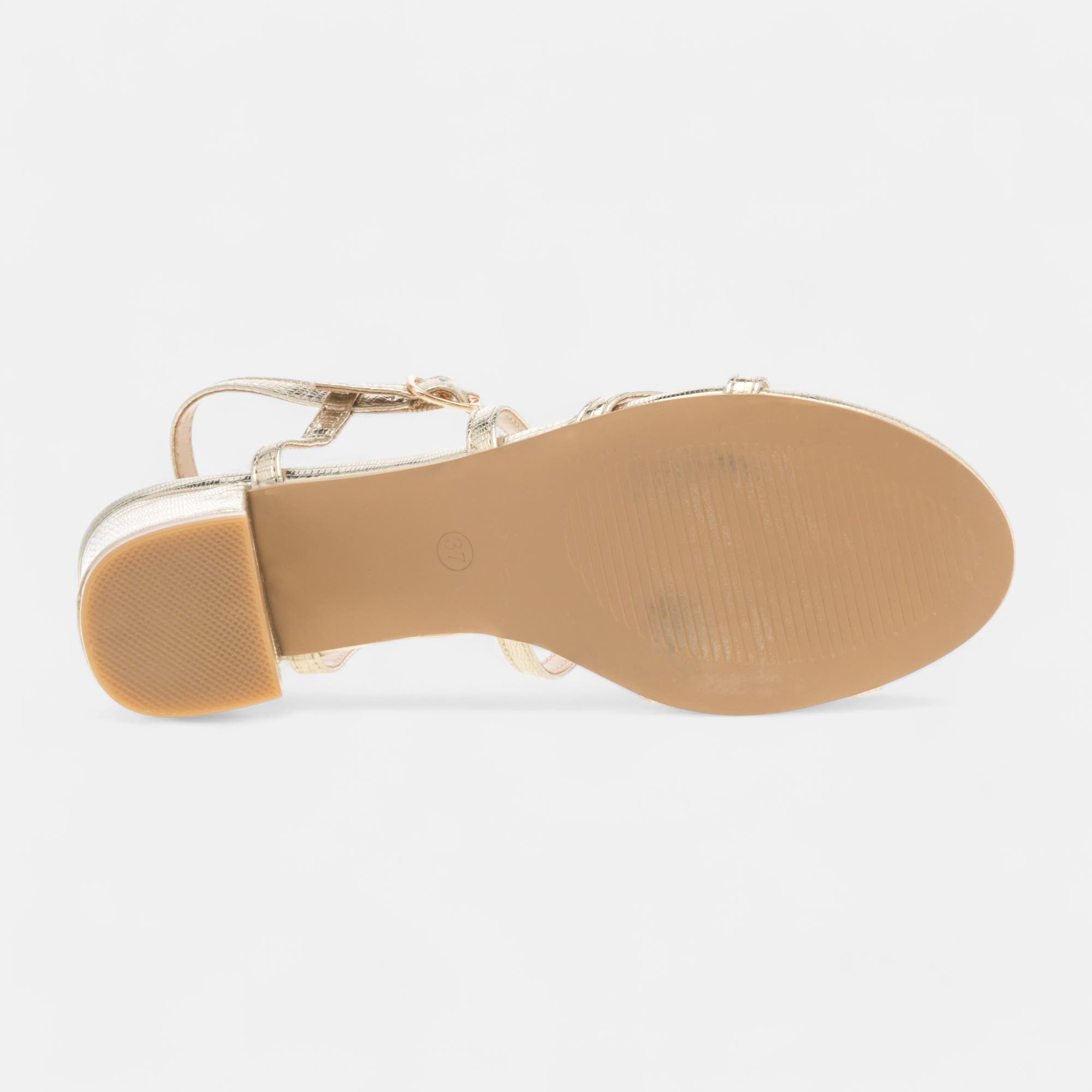 Nu-pieds à talon Femme or