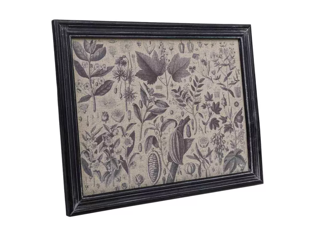 Cadre en bois et tissu imprimé