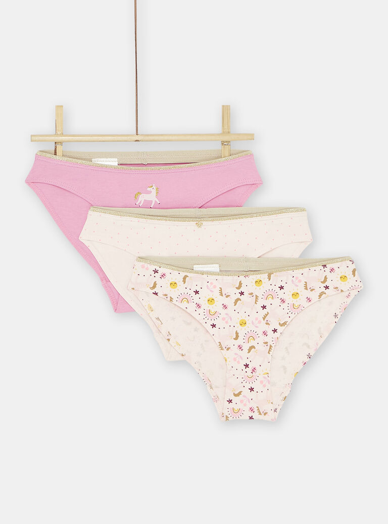 Lot de 3 culottes roses fille