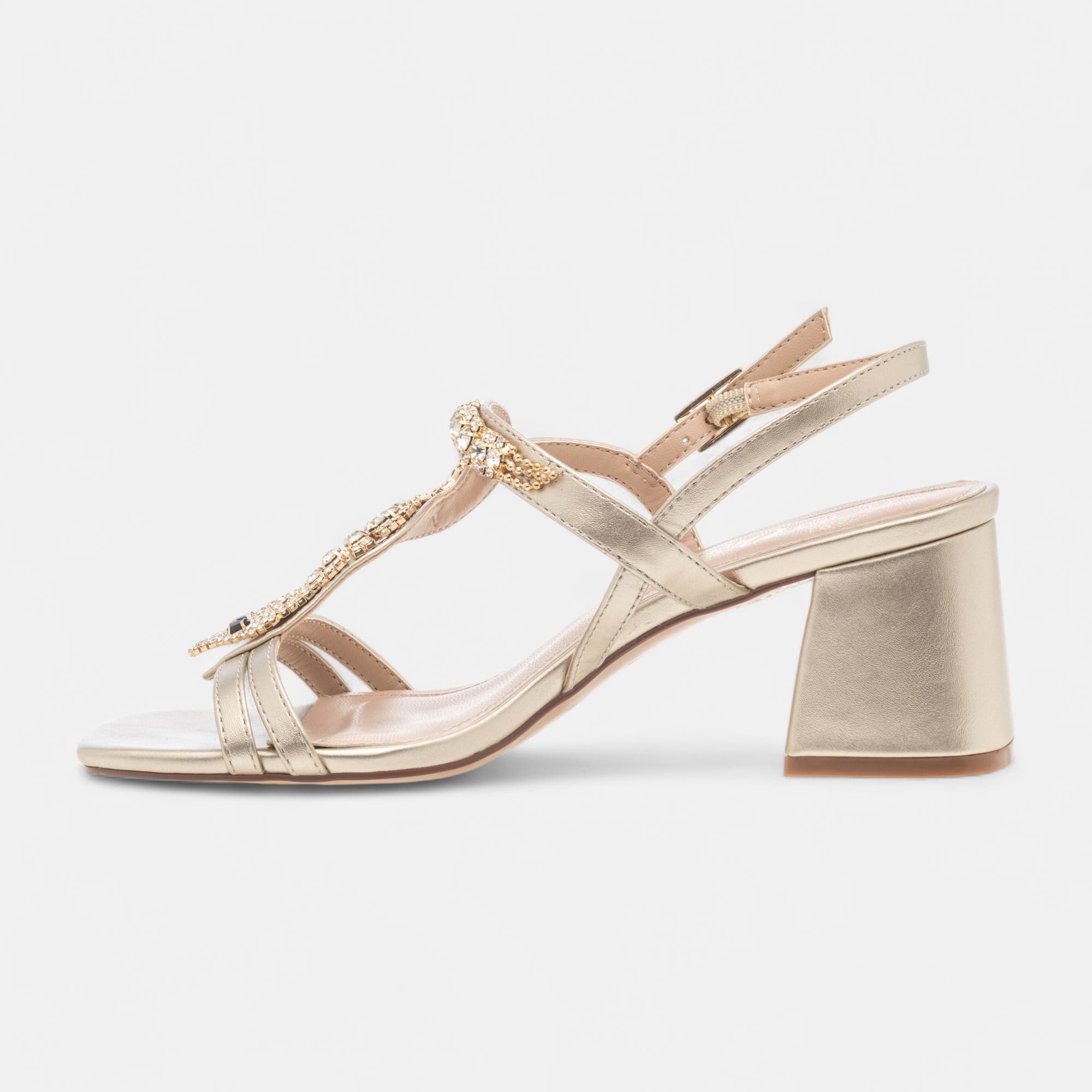 Nu-pieds à talon Femme or