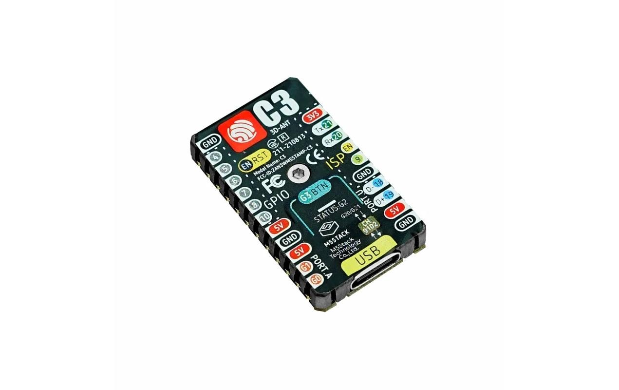 Entwicklerboard M5Stamp C3 Mate , 5 StückUltra kompaktes Entwicklerboard mit RISC-V Prozessor