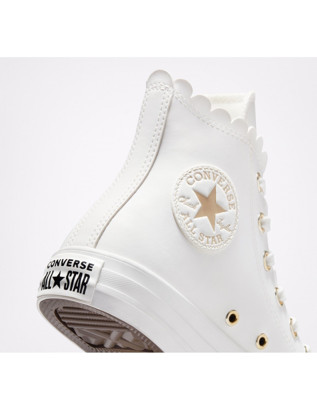 converse sneakers montantes femme ctas hi vintage similicuir blanc