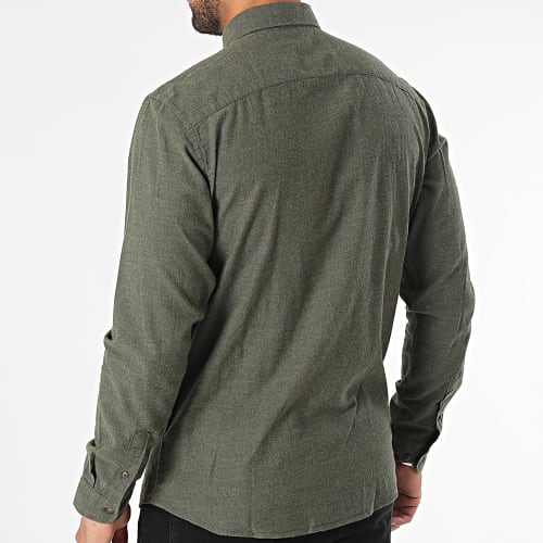 Chemise Manches Longues Classic Melange Vert Kaki