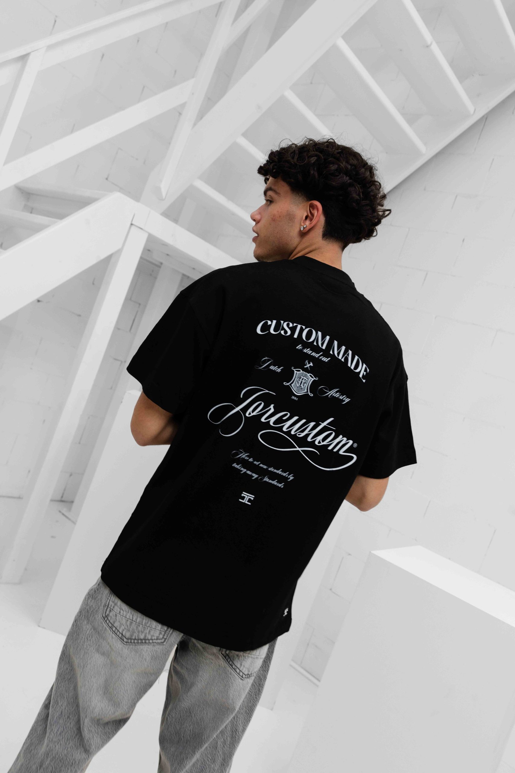 Jorcustom Handscript Loose Fit T-Shirt Heren Zwart