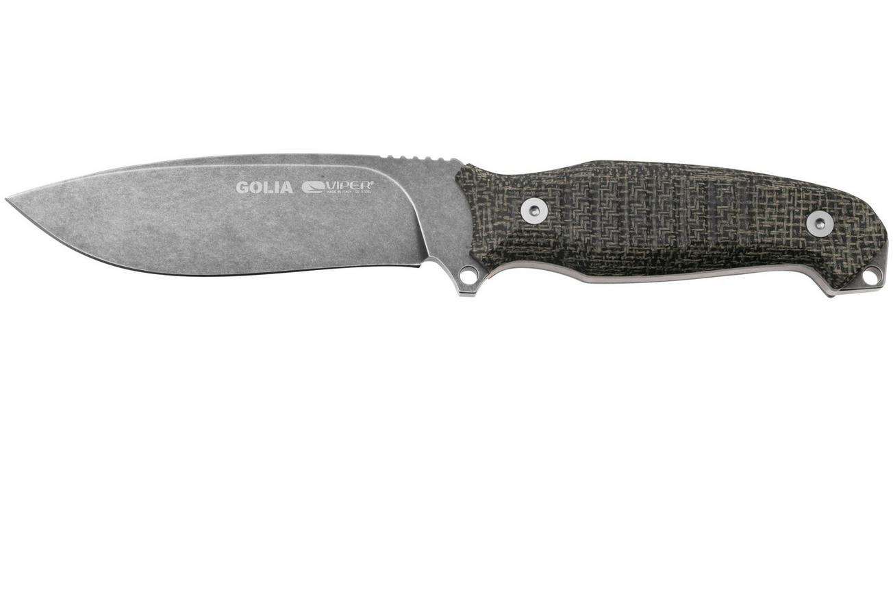Viper Golia Evolution 4003ECB D2, Black Micarta, vaststaand mes