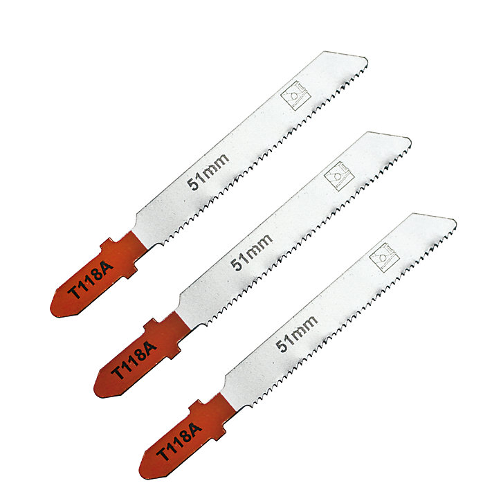 3 lames de scie sauteuse T droite propre Métal fin L. 75 mm