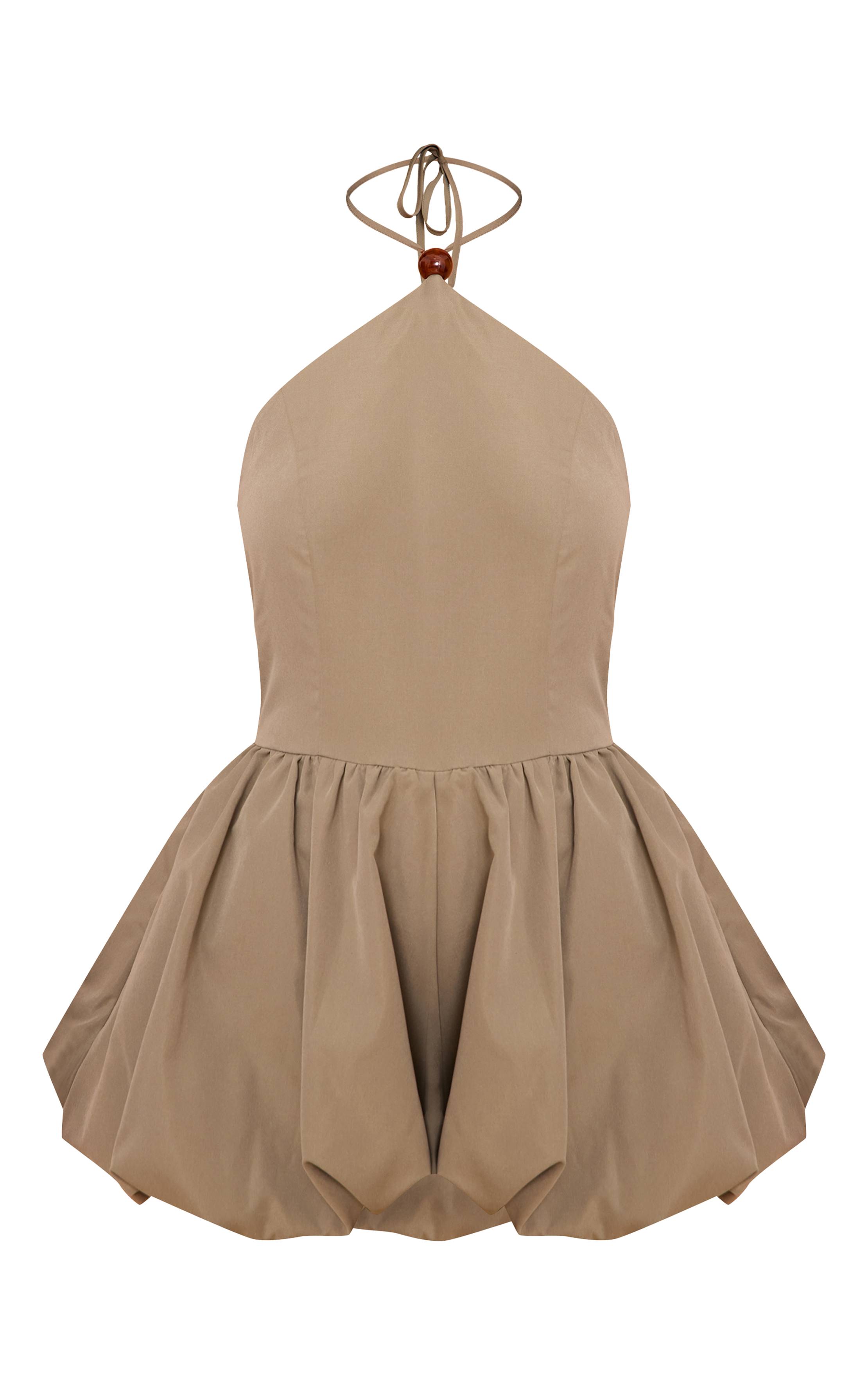 Vert Sauge Combinaison Short Bouffant À Encolure Américaine