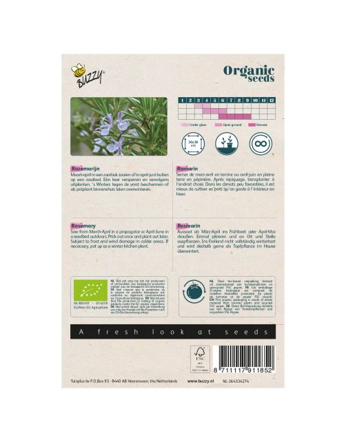 Buzzy Organic Rozemarijn  - Bio - Kruidenzaden - 100 g