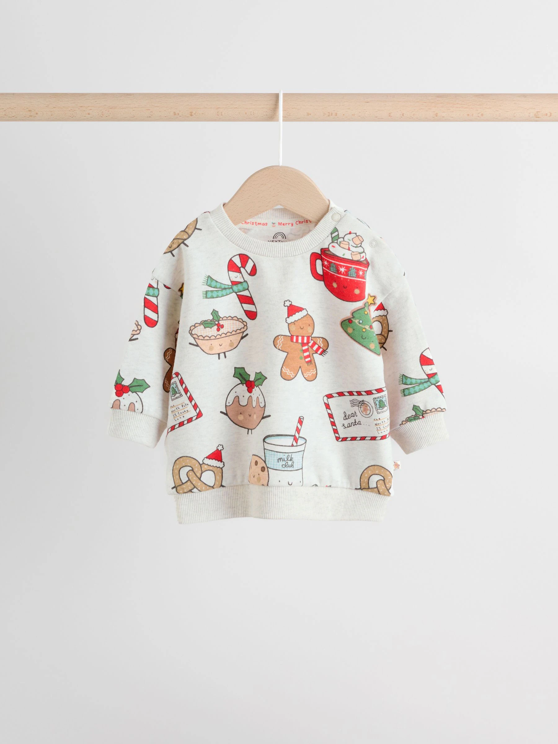 Grijze Santa Traktaties - Kerstmis Sweat en Joggingbroek Baby Set (0mnd-2jr)