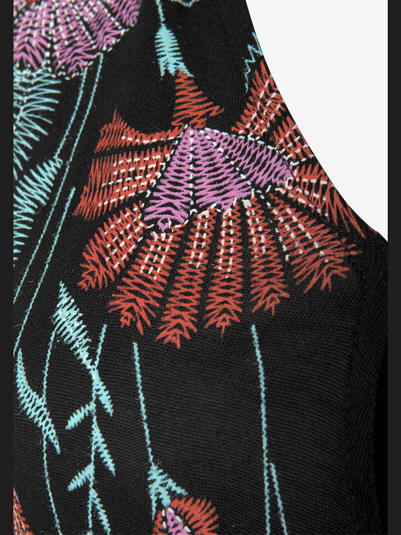 Robe longue imprimé imitation broderie sur le haut