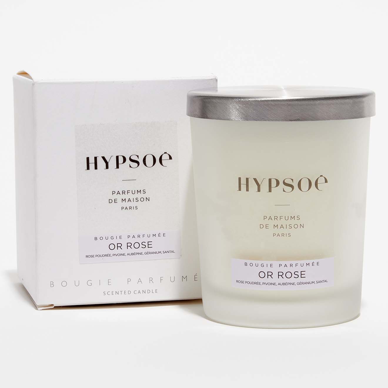 Hypsoé Bougie parfumée Silver Cover Or Rose - 1 mèche 50h