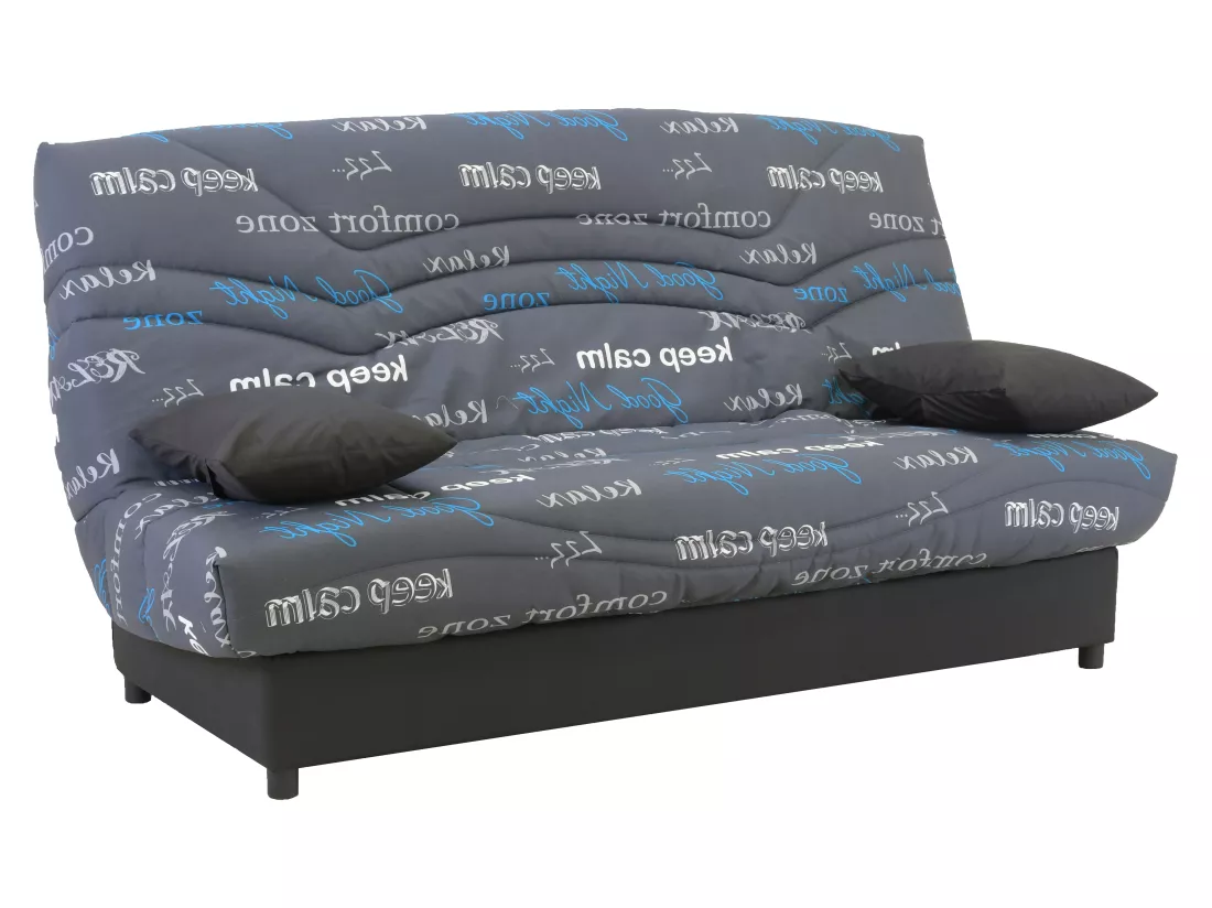 Canapé convertible clic-clac en tissu avec coffre de rangement imprimé good night SALOON
