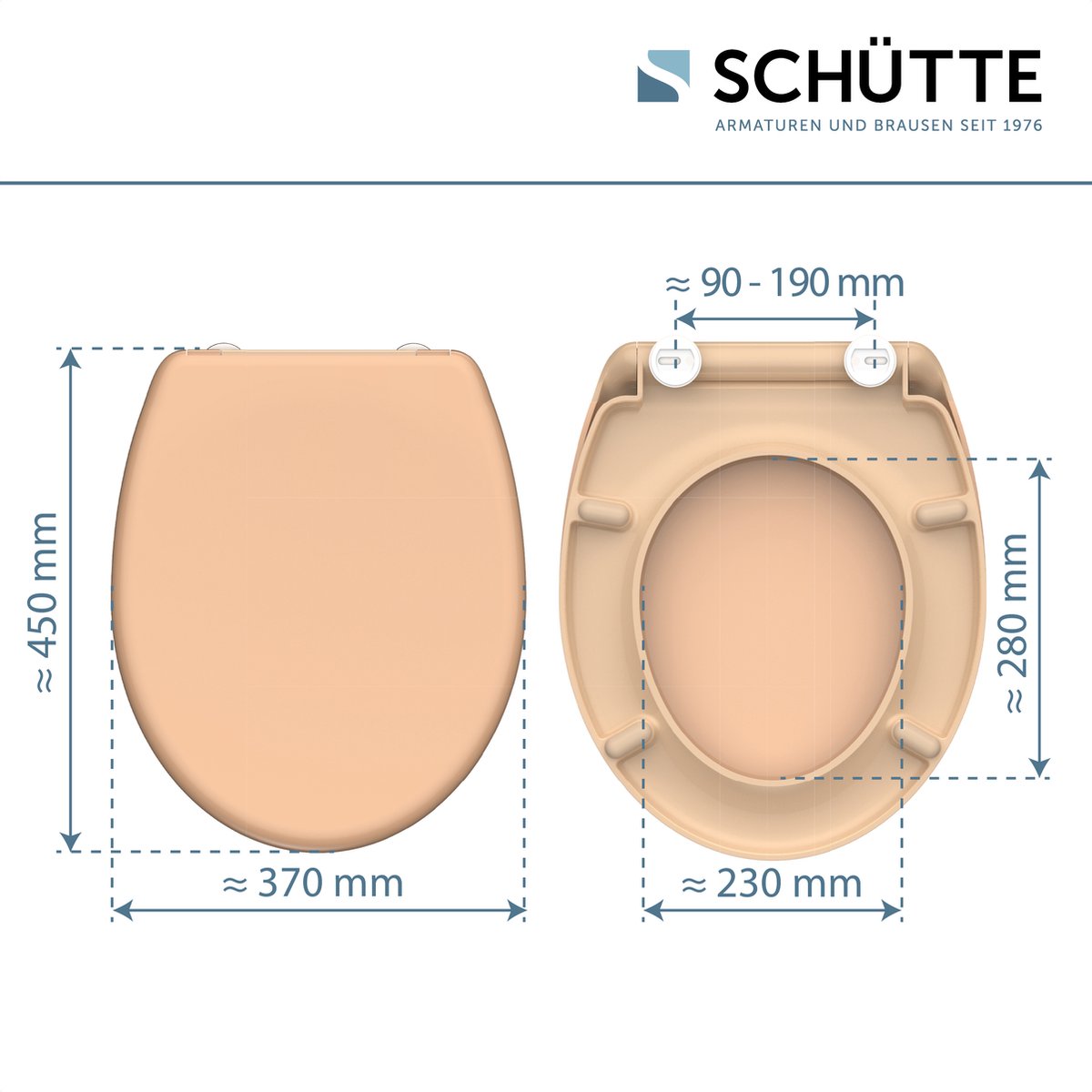 Schutte Miles toiletzitting duroplast met softclose en quick release beige
