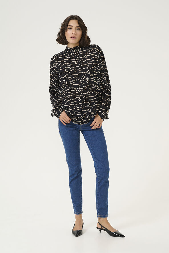 Kaffe KAluna Blouse Black/beige abstract print