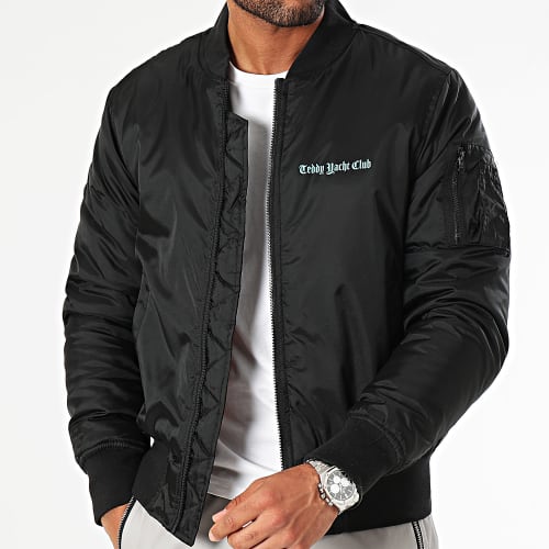 Veste Bomber Art Series Dripping Noir Turquoise
