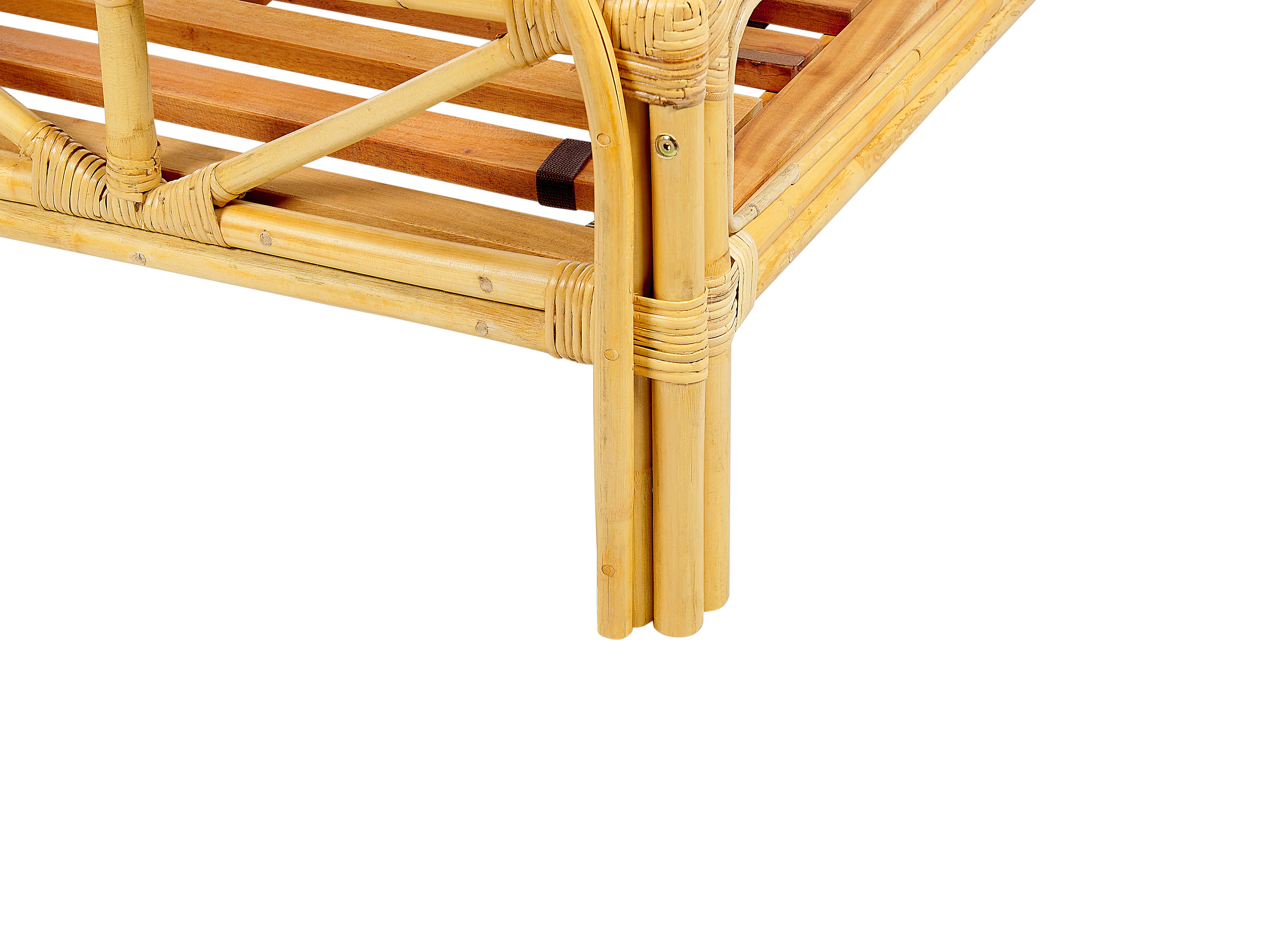 Bed Rotan FLORENTINE 180 x 200 cm Lichtbruin