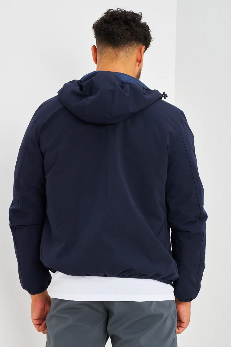 Blouson à capuche bleu marine