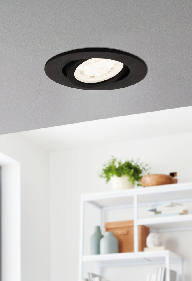 EGLO - Saliceto-Z indbygning sort Ø8,8 - RGB + TW - Zigbee, Bluetooth