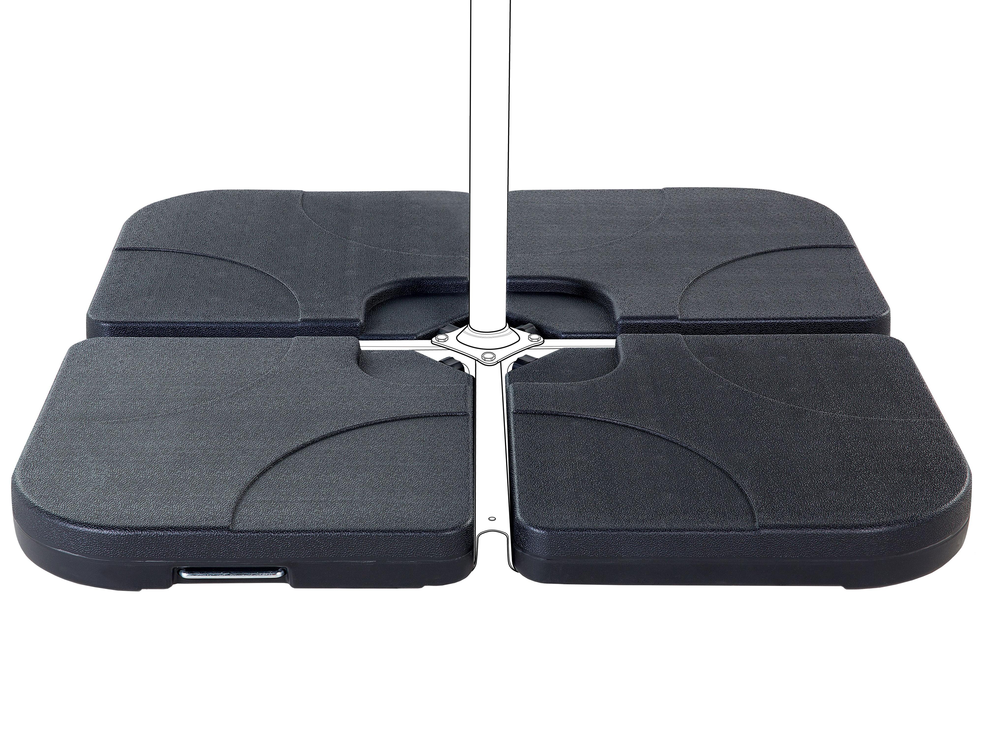 Parasolvoet CARIA Zwart Vierkant 9 kg