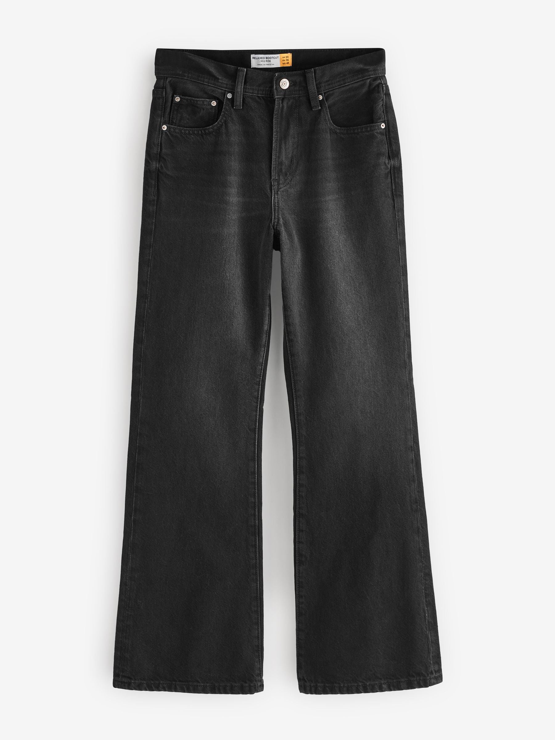 Zwart - Relaxte bootcut jeans van 100% katoen