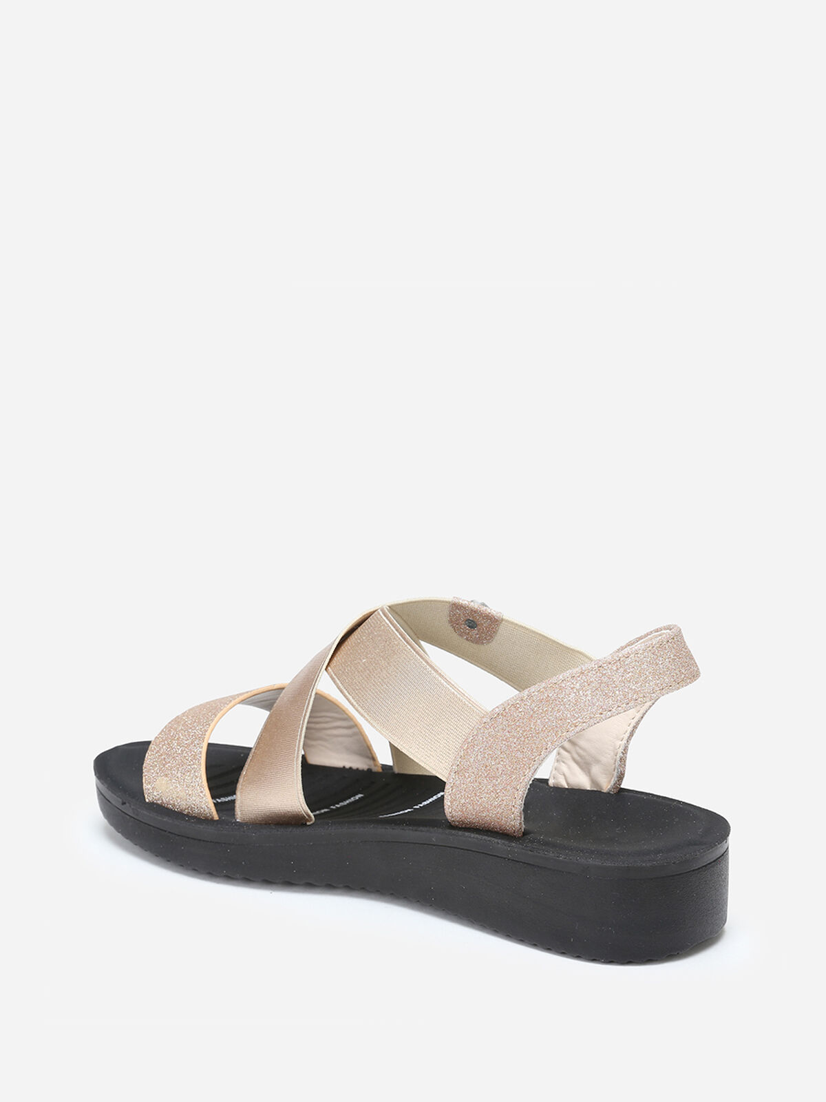 Sandales à brides élastiques et en simili- Doré rose