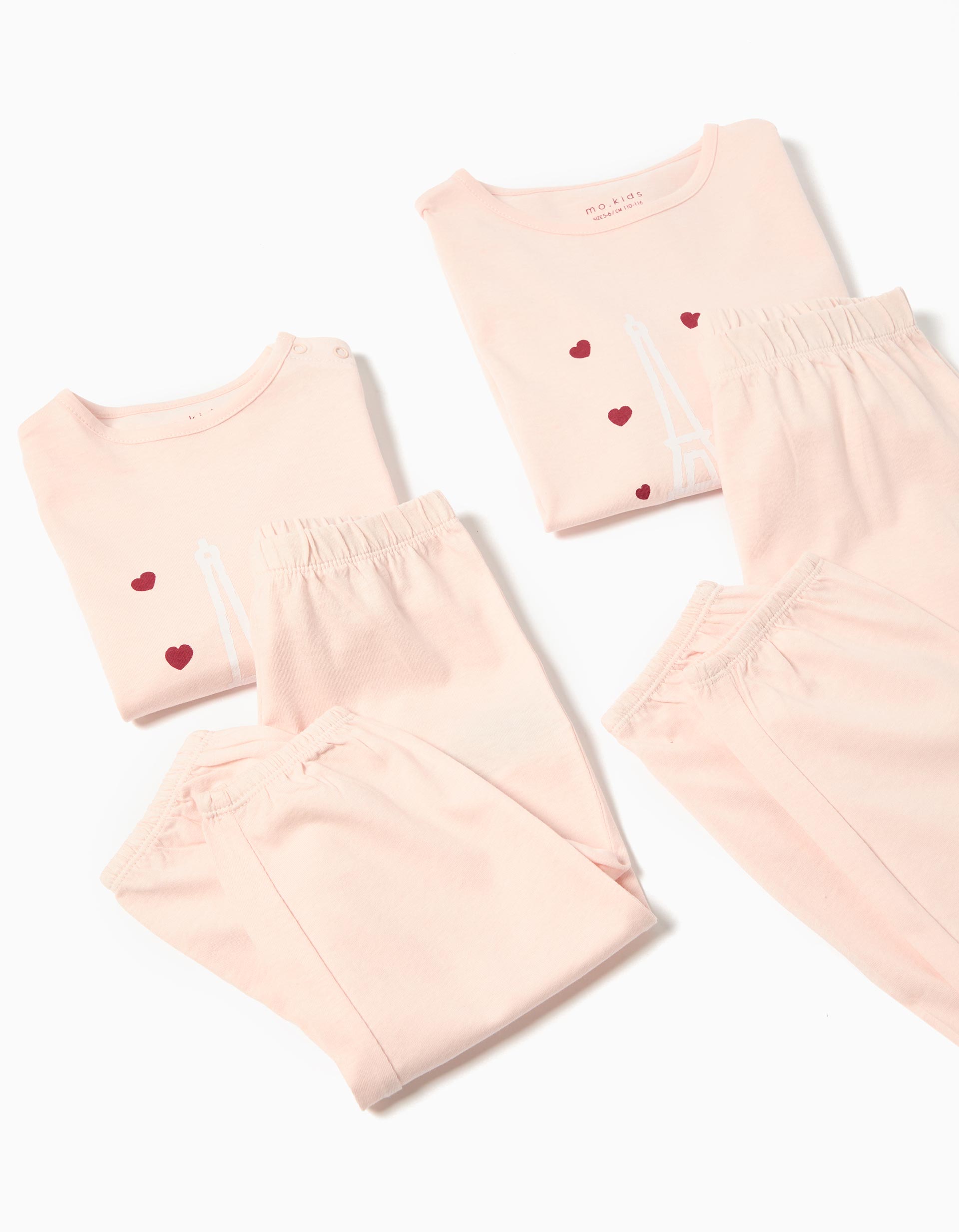 Pijama Jersey, Menina, Rosa Claro