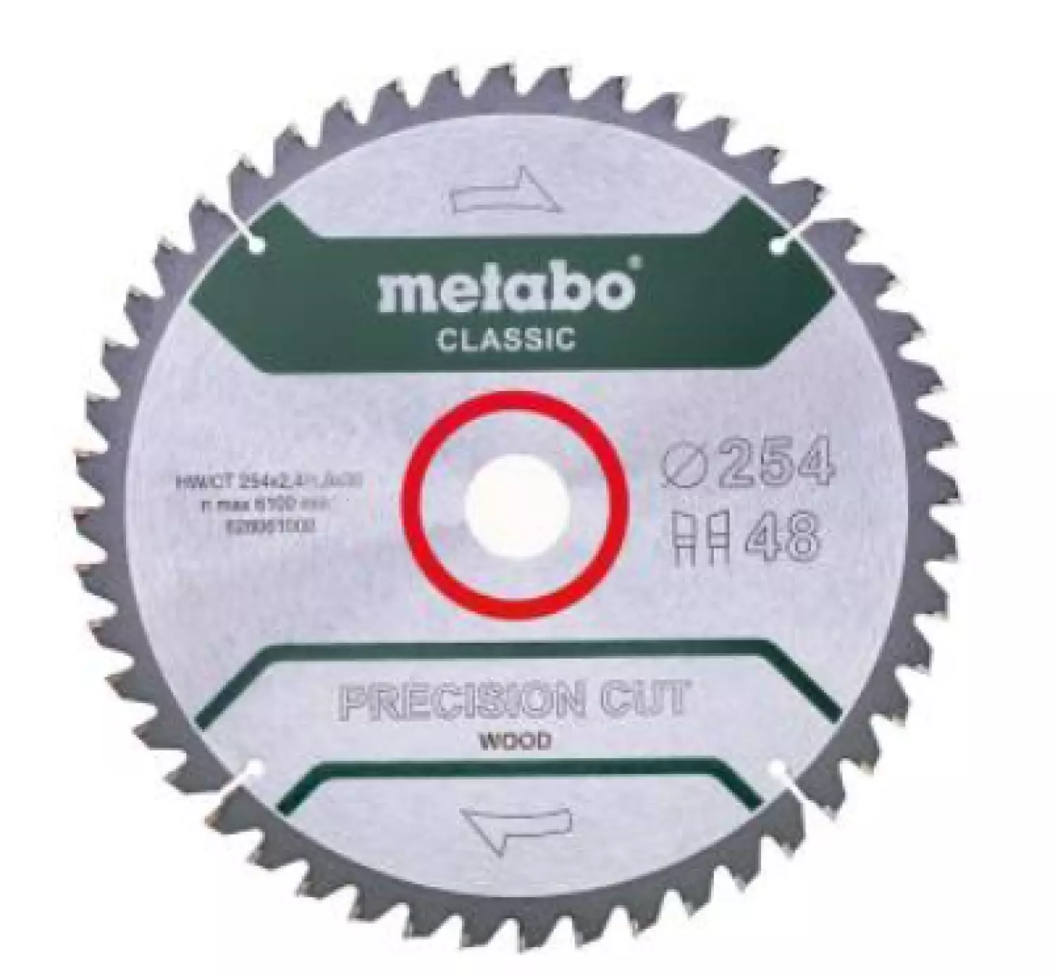 Metabo 628061000 Precision Cut Cirkelzaagblad - 254 x 30 x 48T - Hout