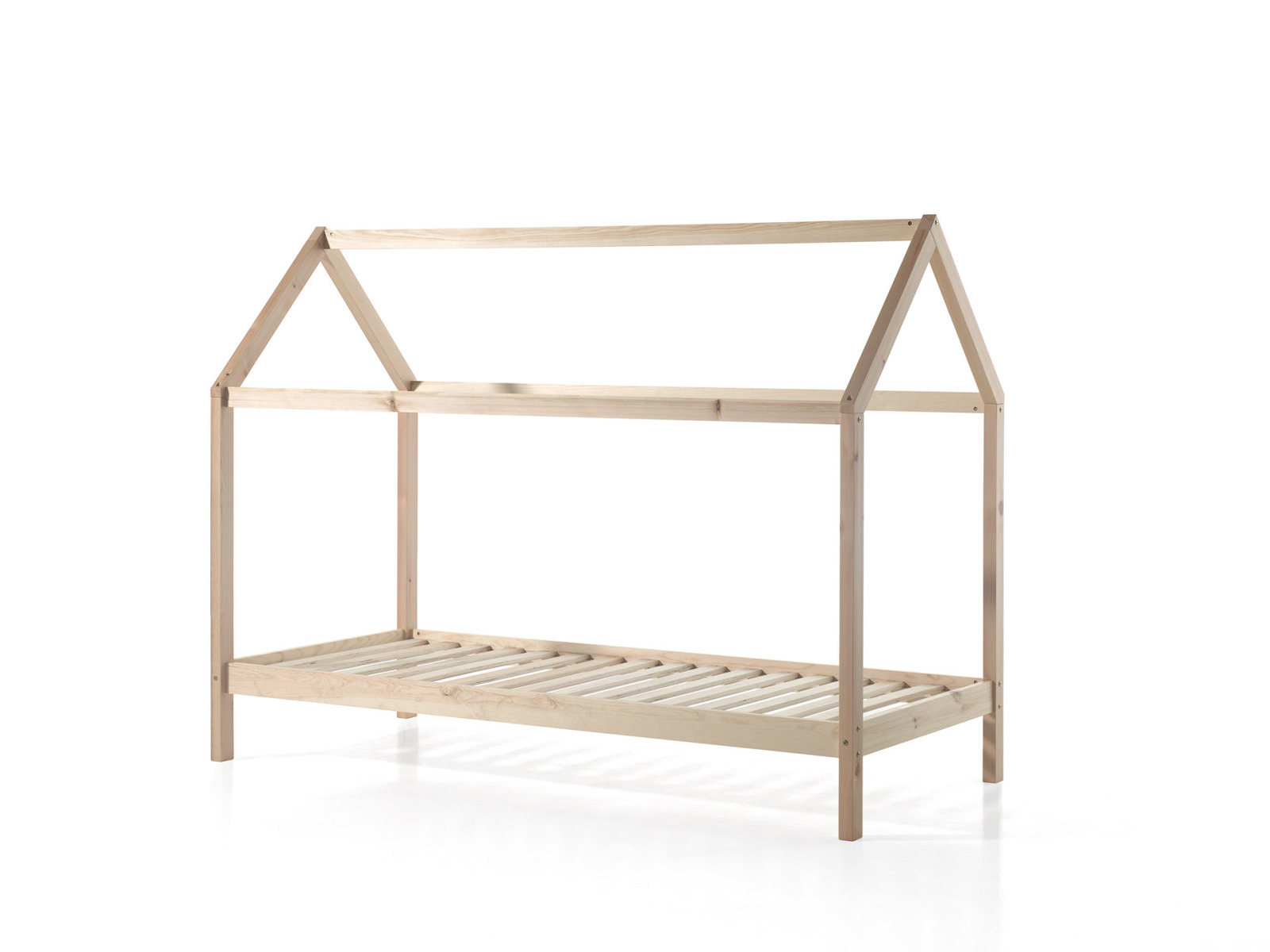 Hausbett DALLAS 2 - natur - Kiefer massiv - inklusive Bettschublade