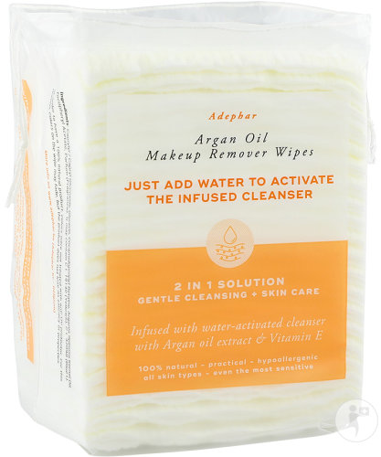 Adephar Lingettes Démaquillantes En Coton 2en1 Argan Toutes Peaux 40 Lingettes