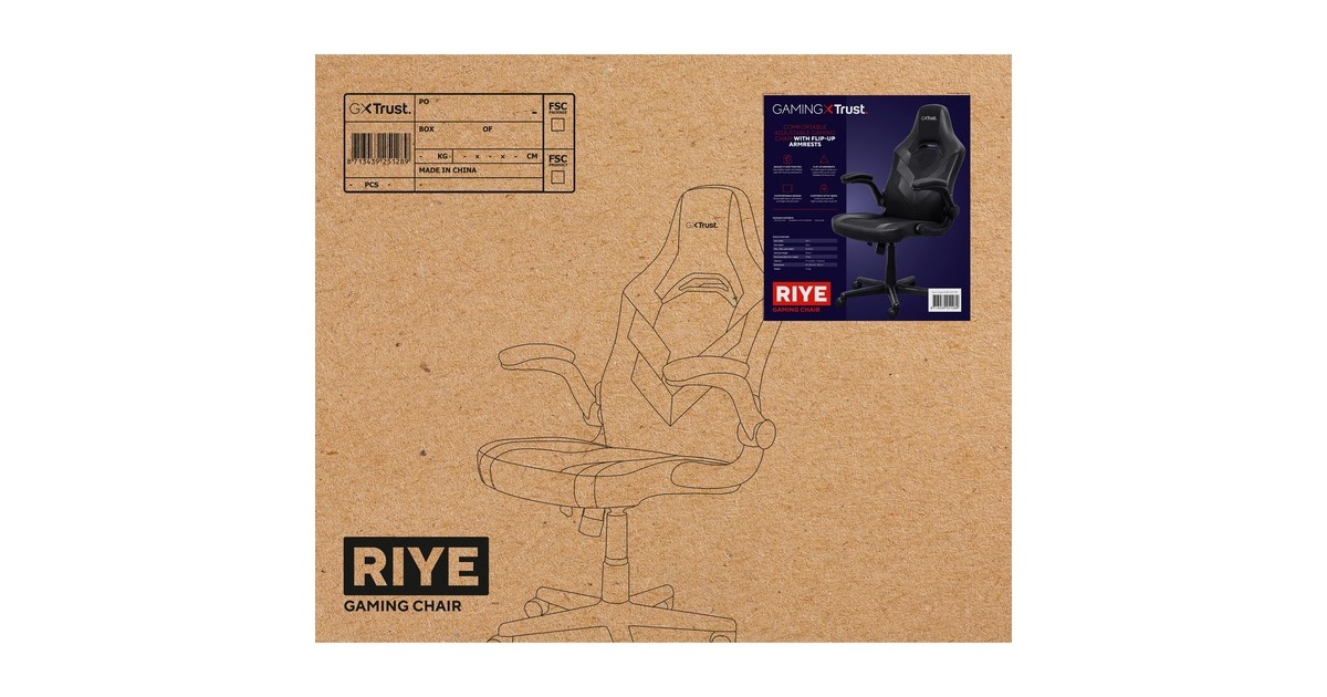 TrustGXT 703 Riye gamingstoel  (Zwart)