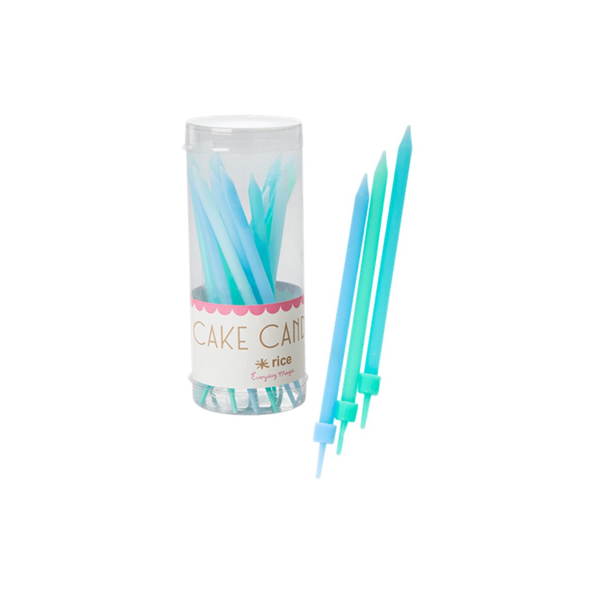 Lot de 16 bougies d'anniversaire bleues Rice