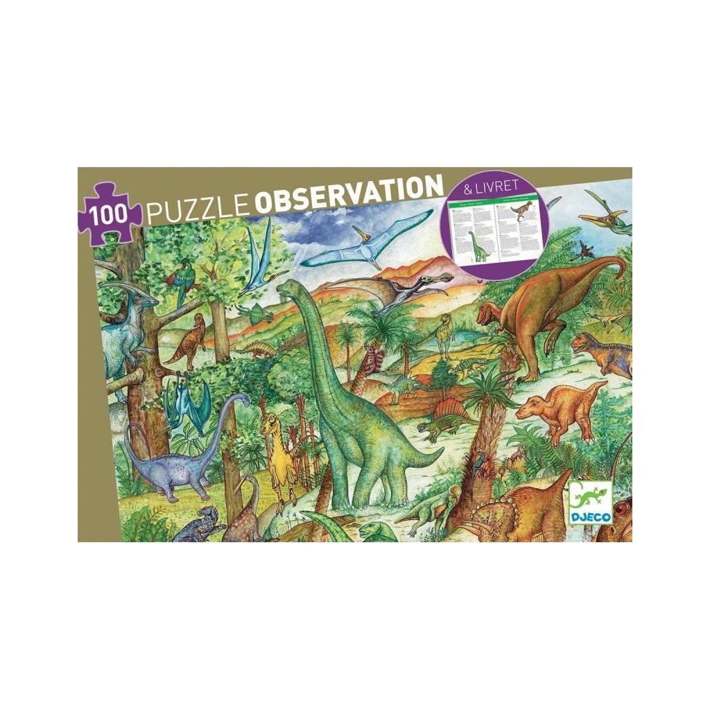 Puzzle Observation - Dinosaures + Poster + Livret - 100 pièces