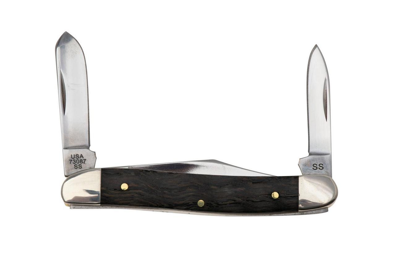 Case Medium Stockman 14001 Smooth Black Curly Oak Wood 73087 SS, zakmes