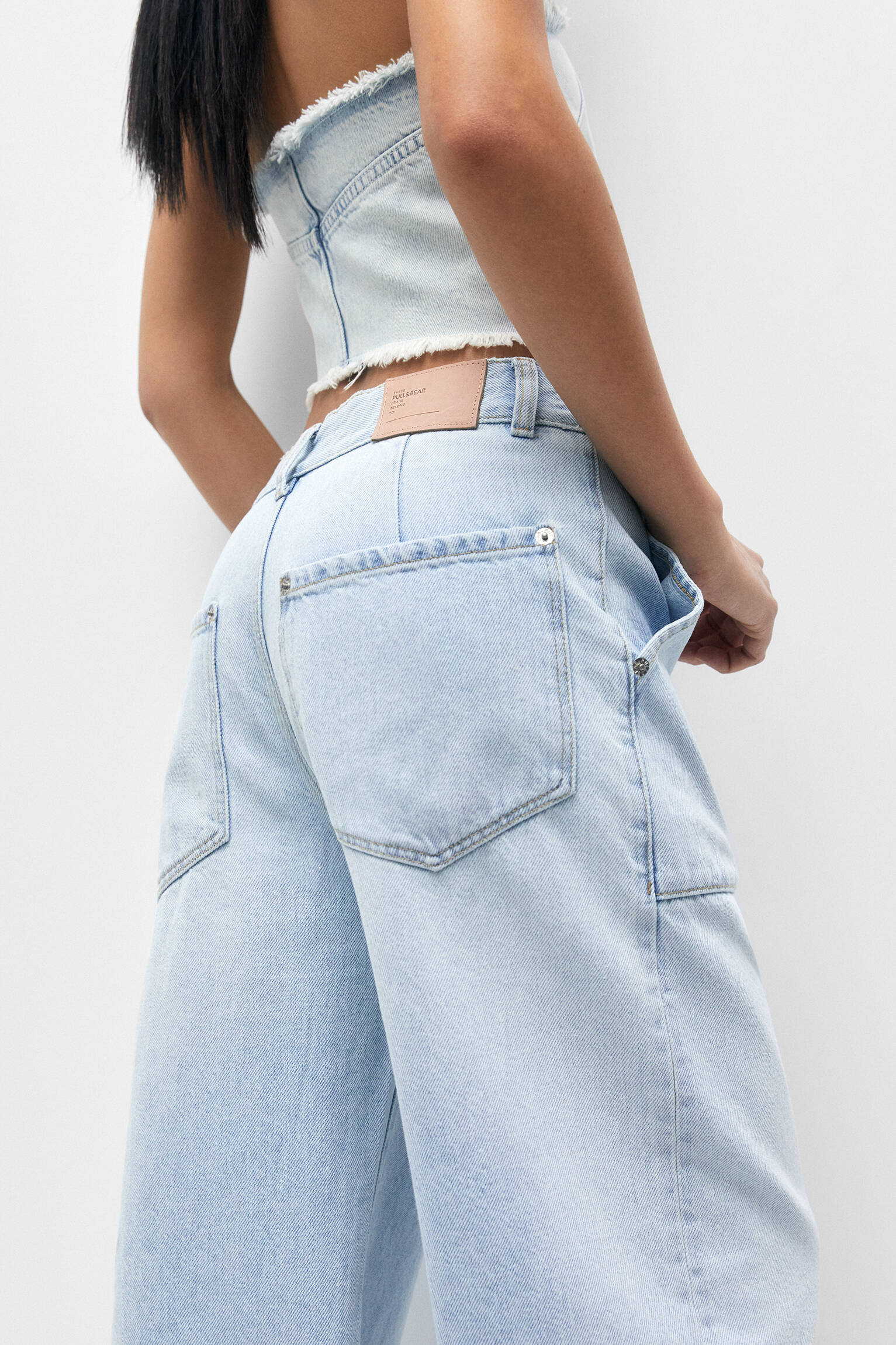 CALÇA JEANS CARPENTER DE CINTURA BAIXA - AZUL