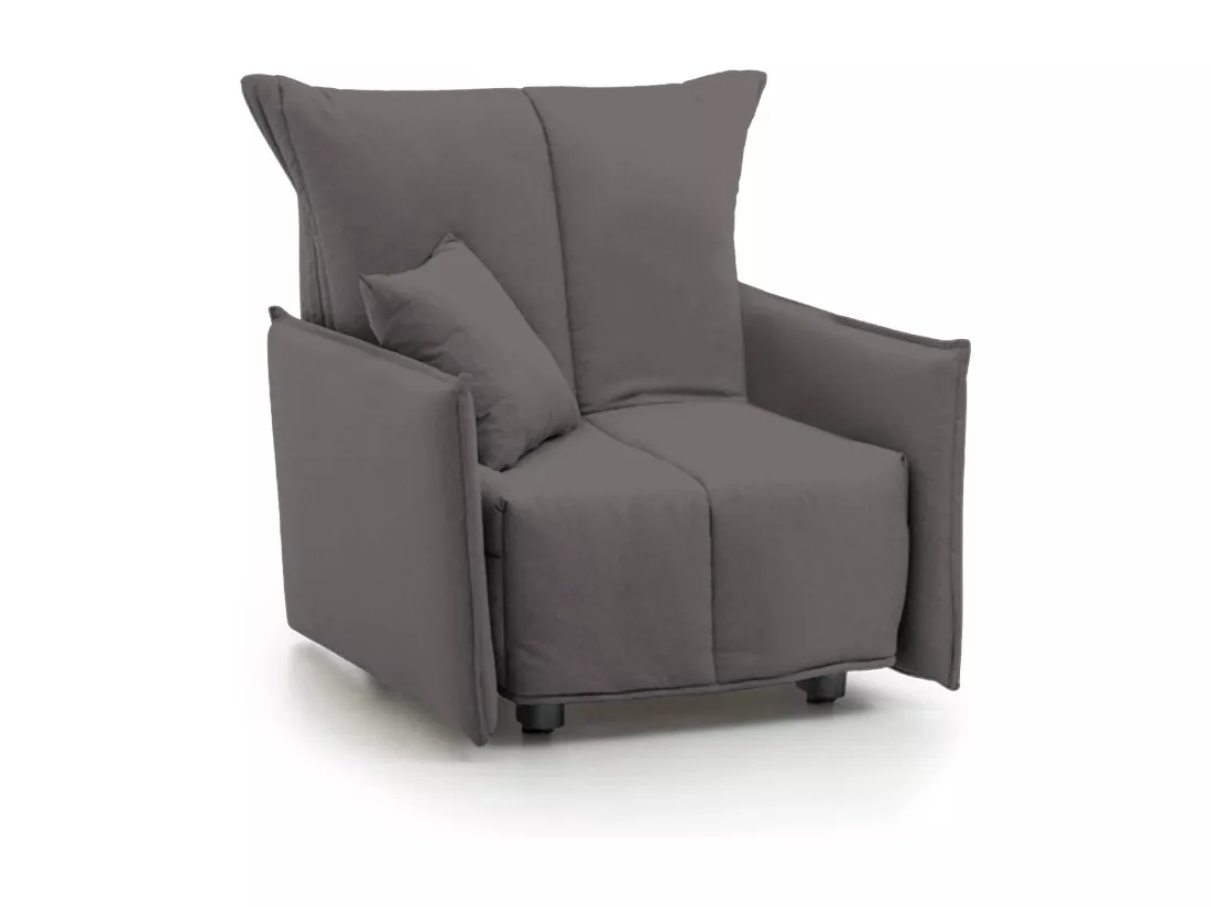 Canapé-lit Dabari, Canapé simple, 100% Made in Italy, Fauteuil de salon avec ouverture trolley, en tissu rembourré, avec accoudoirs standards, 110x90h85 cm, Gris