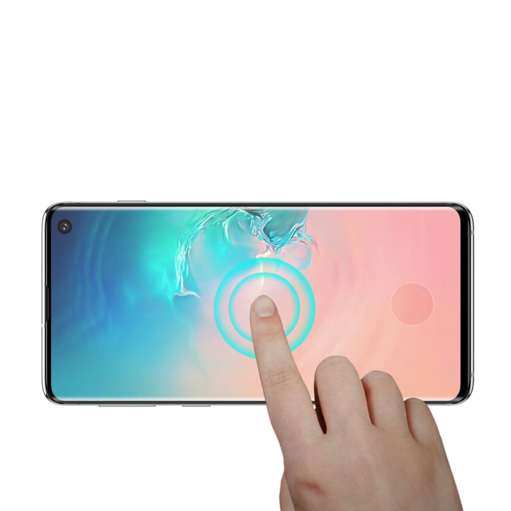 Samsung Galaxy S10 Curved Panzer Glas mit Rahmen Case Friendly - Schwarz