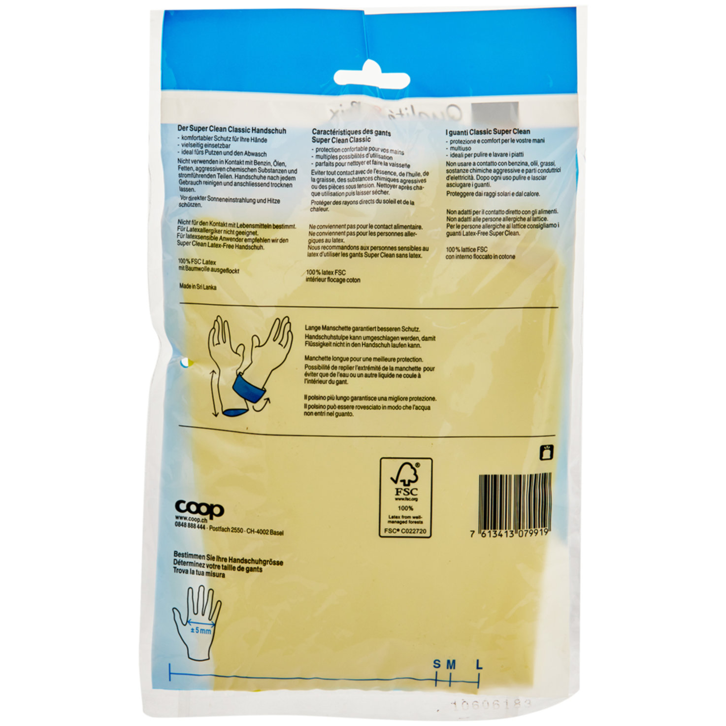 Super Clean Gummi-Handschuhe Universal gelb FSC S 1 Paar
