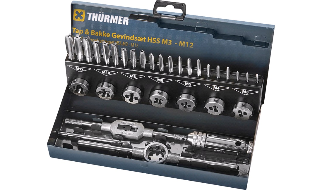 Gevindskæresæt 3 - 12 mm HSS