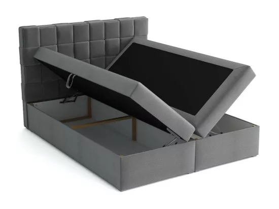 Lit continental Pomona 117, Double, Continental, Rouge, 180x200, Tapisserie, 180x215cm